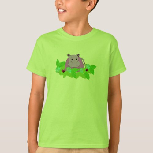 Purple Hippo with Ladybugs T_Shirt