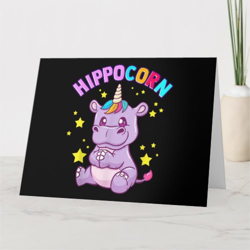 Purple HippoCorn Hippo Corn Hippopotamus Lover Card