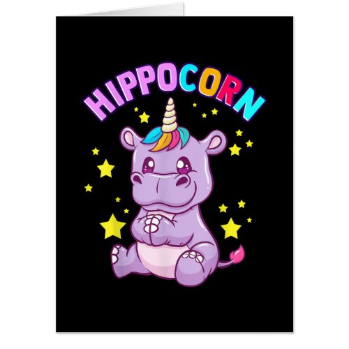 Purple HippoCorn Hippo Corn Hippopotamus Lover Card
