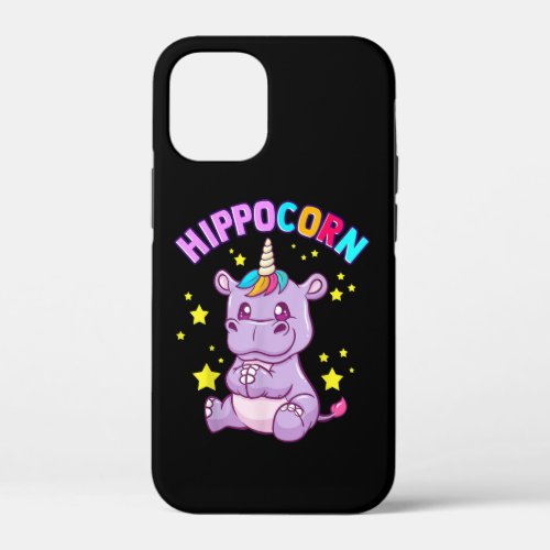 Purple HippoCorn Hippo Corn Hippopotamus Lover iPhone 12 Mini Case