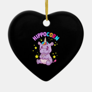 Purple HippoCorn Hippo Corn Hippopotamus Lover Ceramic Ornament