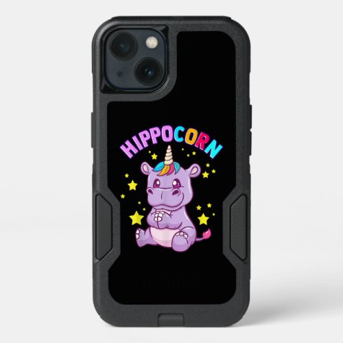 Purple HippoCorn Hippo Corn Hippopotamus Lover iPhone 13 Case