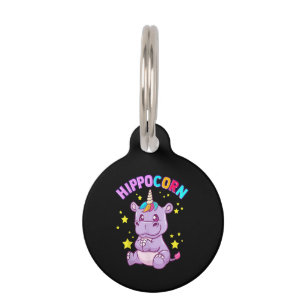 Purple HippoCorn Hippo Corn Hippopotamus Lover Pet ID Tag
