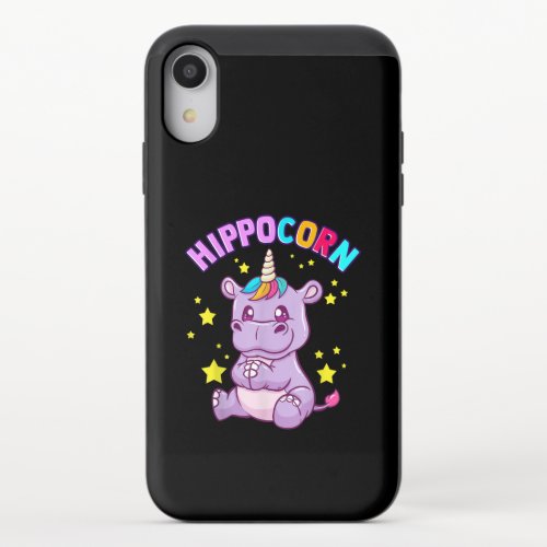 Purple HippoCorn Hippo Corn Hippopotamus Lover iPhone XR Slider Case