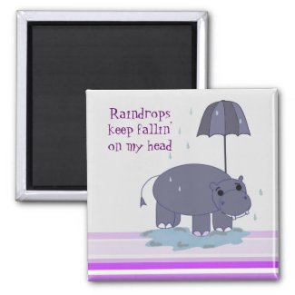 Purple Hippopotamus Magnet