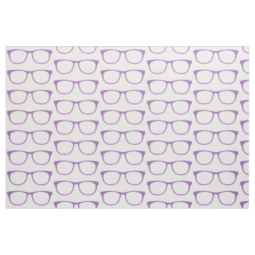 Purple Hipster Geek Glasses Fabric