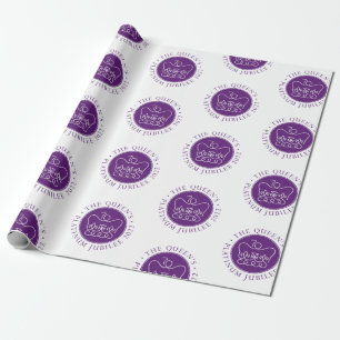 Purple HM Queen Platinum Jubilee  Wrapping Paper