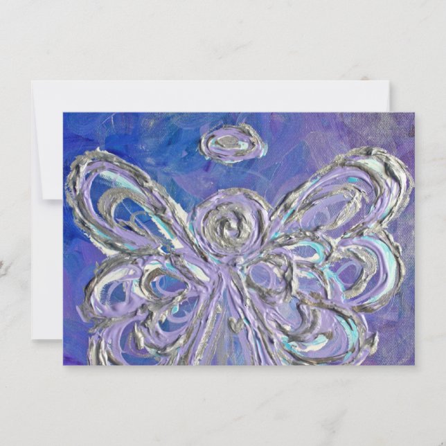 Purple Holiday Angel Custom Invites or Invitations (Front)