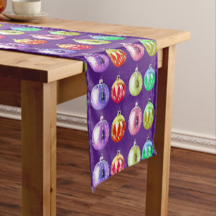 Purple Holiday Christmas Table Runner