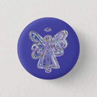 Purple Holiday Guardian Angel Custom Button Pin