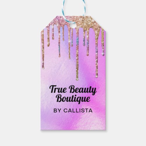 Purple Holographic Glitter Drips Clothing Tags