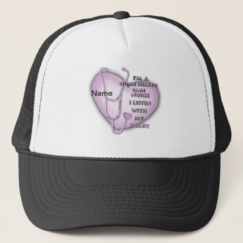 Purple Home Health Care Nurse custom name hat
