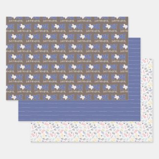 Purple Home, Sweet New Home - Texas Wrapping Paper Sheets