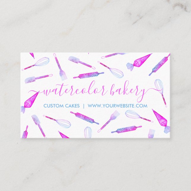 Purple HomeBakery Pastry Chef Business Card (Front)