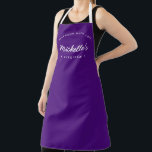 Purple Homemade with Love Custom Kitchen Apron<br><div class="desc">Let's get baking. Customize the Name on this personalized apron. Seen here in purple with white typography in a stylish treatment. Encourage the sweet baker in your life, a small business bakery owner with a special gift. Perfect for baking those yummy goodies, treats, cakes, cookies and more. Featuring the words...</div>