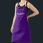 Purple Homemade with Love Custom Kitchen Apron<br><div class="desc">Let's get baking. Customize the Name on this personalized apron. Seen here in purple with white typography in a stylish treatment. Encourage the sweet baker in your life, a small business bakery owner with a special gift. Perfect for baking those yummy goodies, treats, cakes, cookies and more. Featuring the words...</div>