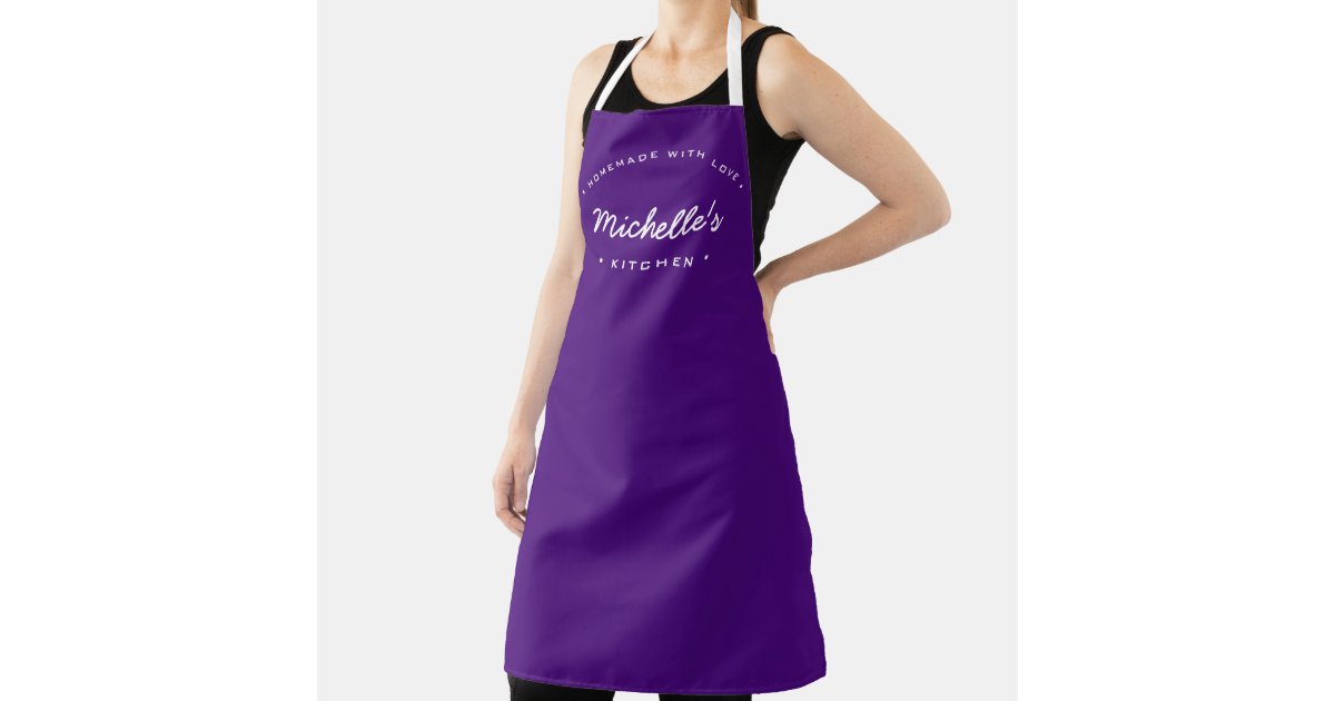 Purple Homemade with Love Custom Kitchen Apron Zazzle