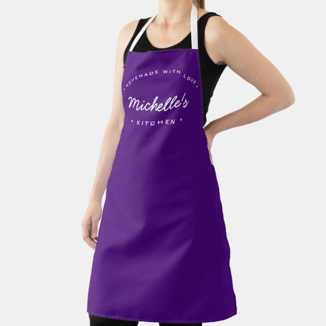 Purple Homemade with Love Custom Kitchen Apron (Insitu)