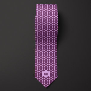 Purple Honeycomb Casual Neck Tie