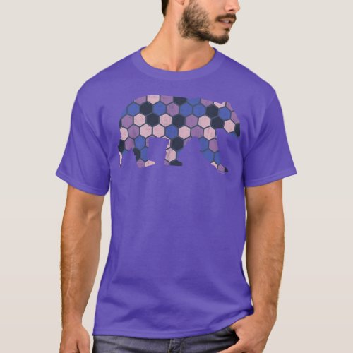 Purple Honeycomb Pattern Bear for Gay Bears Bearly T_Shirt