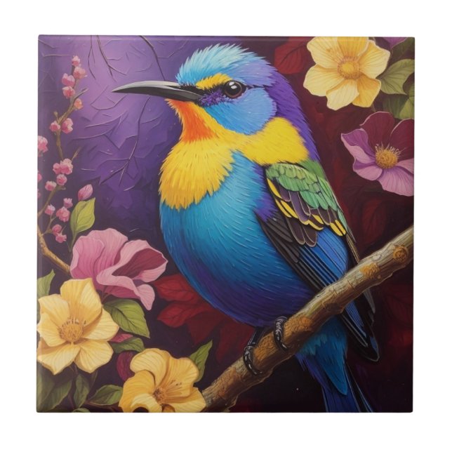  Purple Honeycreeper Ceramic Tile (Front)