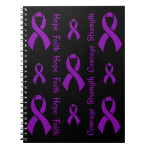 Purple Hope Faith Strength Courage...Fibro Notebook