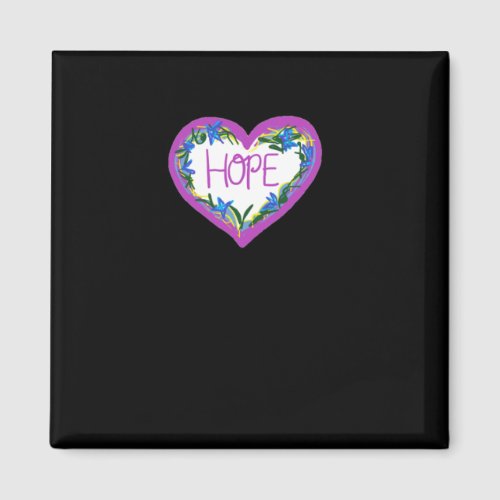 Purple Hope Heart  Magnet