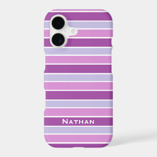 Purple Horizontal Striped Personalised iPhone 17 Case