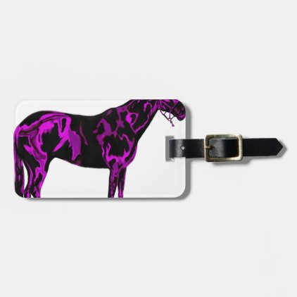 Purple Horse Art Bag Tag