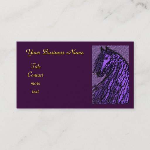 Customizable purple Horse Business card
