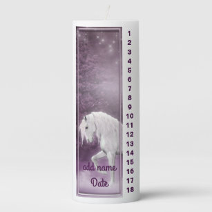 Purple Horse Countdown Birthday Candle