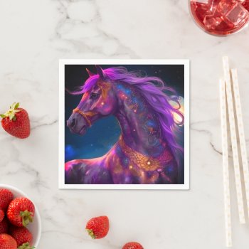 Purple Horse Napkins by MarblesPictures at Zazzle