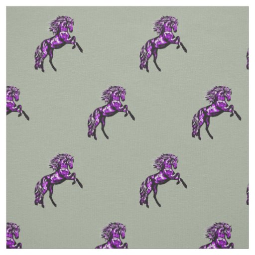 Purple Horse on Gray Fabric