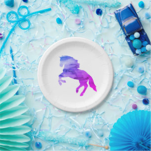 Purple Horse Painting Pony Party Paper Plates