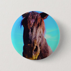 Purple Horse w/ Green Mouth Button
