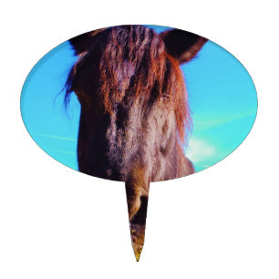 Purple Horse w/ Green Mouth Cake Topper