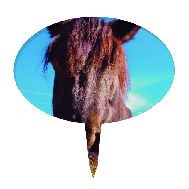 Purple Horse w/ Green Mouth Cake Topper (Front)