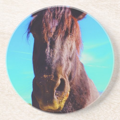 Purple Horse w Green Mouth Coaster