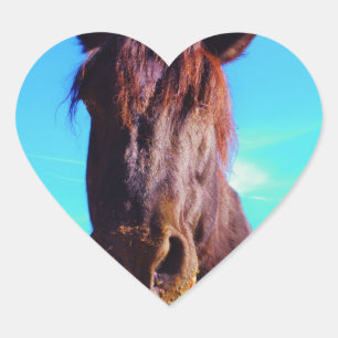Purple Horse w/ Green Mouth Heart Sticker