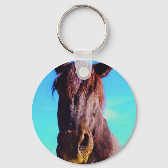 Purple Horse w/ Green Mouth Keychain (Front)