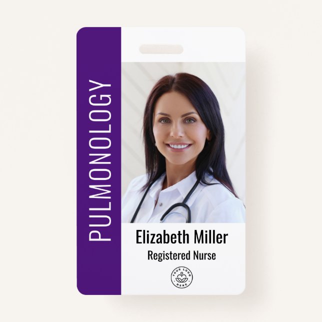 Purple Hospital Medical Employee Photo ID Badge (Front)