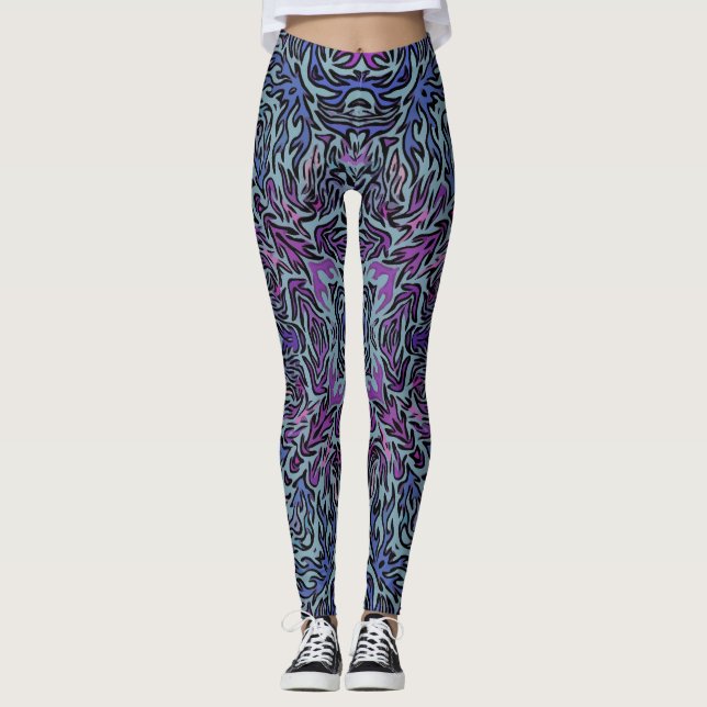 Purple Hot Fire Leggings (Front)