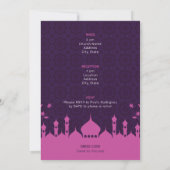 Purple & Hot Pink Arabian Nights Quinceañera Invitation (Back)