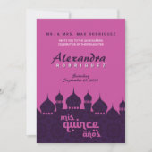 Purple & Hot Pink Arabian Nights Quinceañera Invitation (Front)