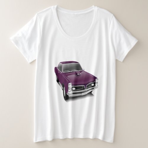 Purple hot rod muscle car plus size T_Shirt