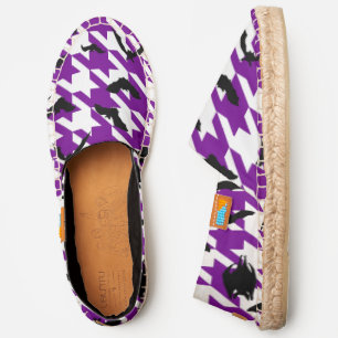 purple houndstooth halloween black bats espadrilles