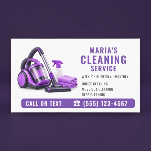 Purple House Cleaning Service Business Card