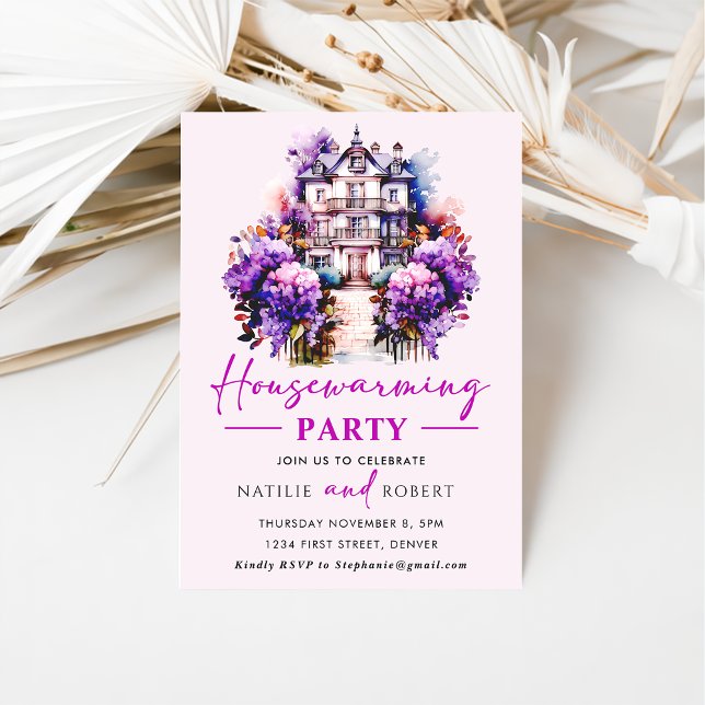 Purple Hues Housewarming Party Invitation (Creator Uploaded)