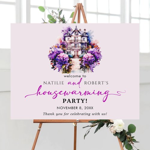 Purple Hues Housewarming Party Welcome Sign