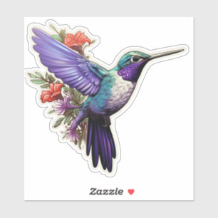 Purple Hummingbird Sticker